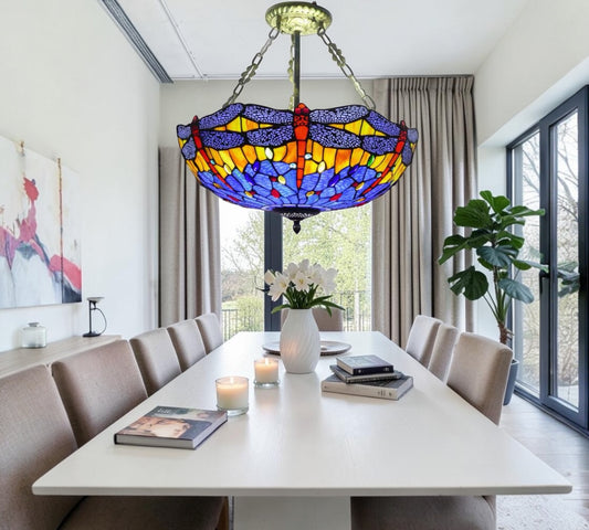 CDH 20” XLARGE Tiffany Upright Lamp with 50cm shade (16117XCR)