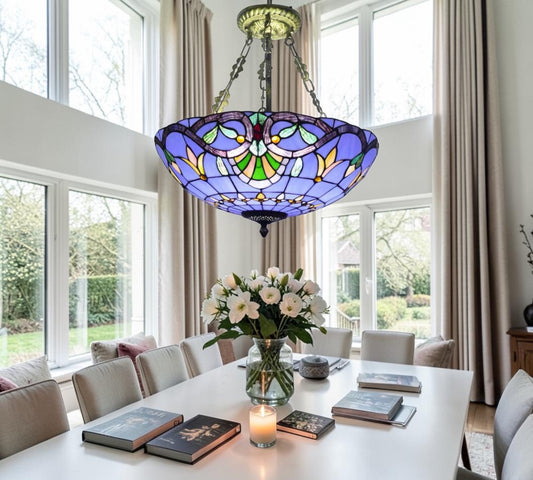 CDH 20” XLARGE Tiffany Upright Lamp with 50cm shade (19017XCR)
