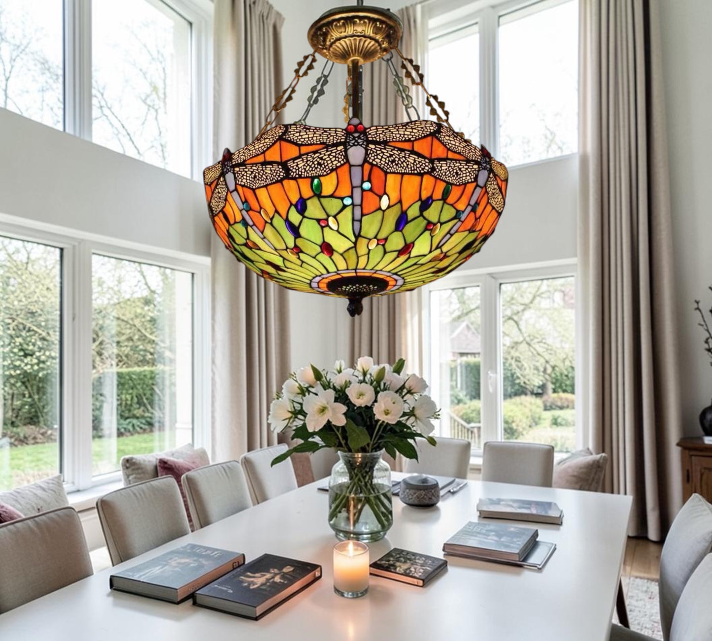 CDH 20” XLARGE Tiffany Upright Lamp with 50cm shade (19015CRX)