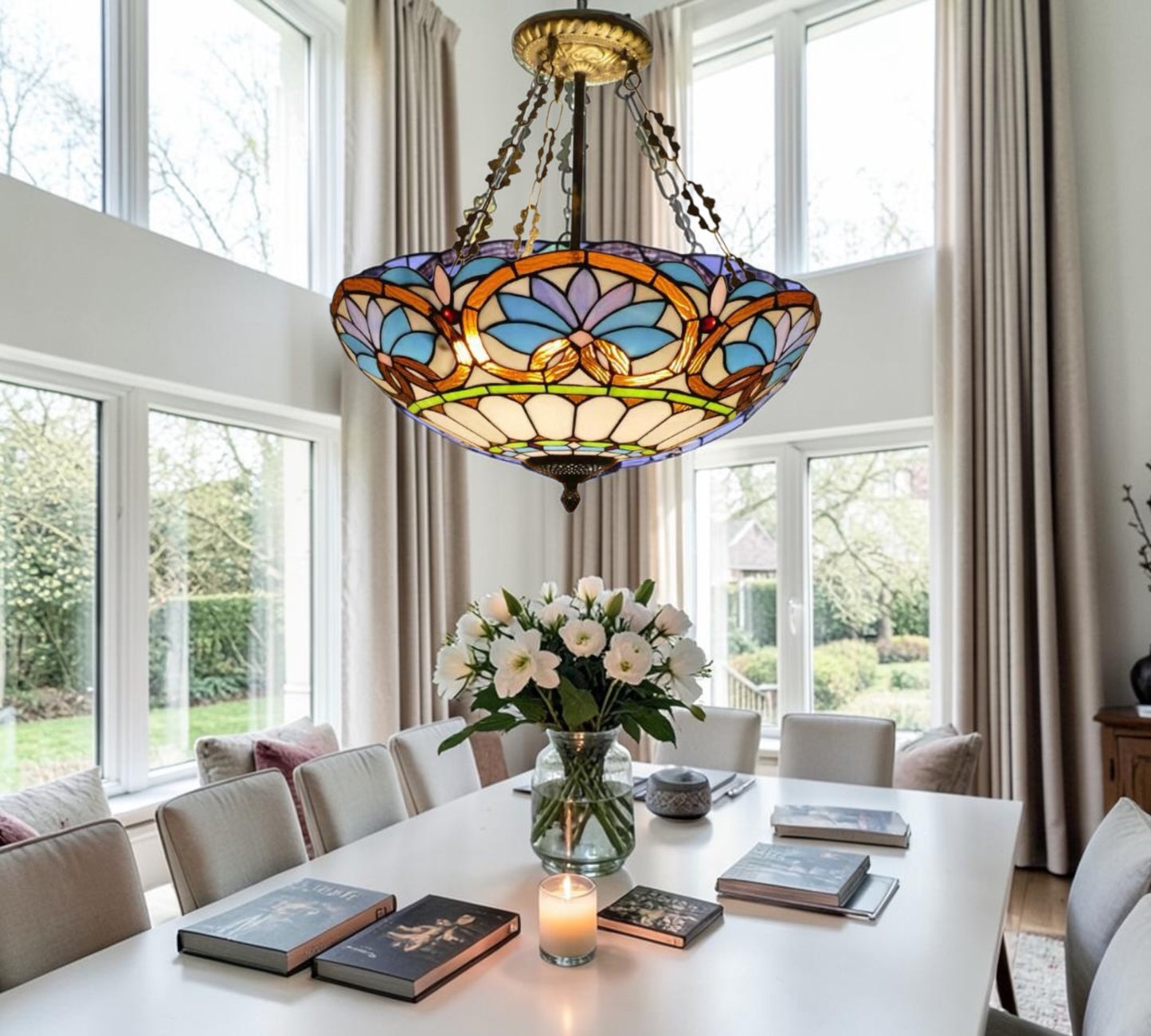 CDH 20” XLARGE Tiffany Upright Lamp with 50cm shade (19019CRX)
