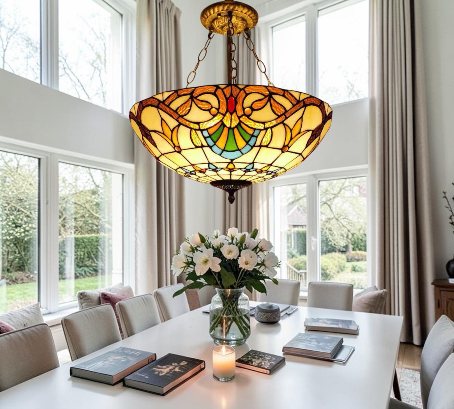 CDH 20” XLARGE Tiffany Upright Lamp with 50cm shade (19018CRX)