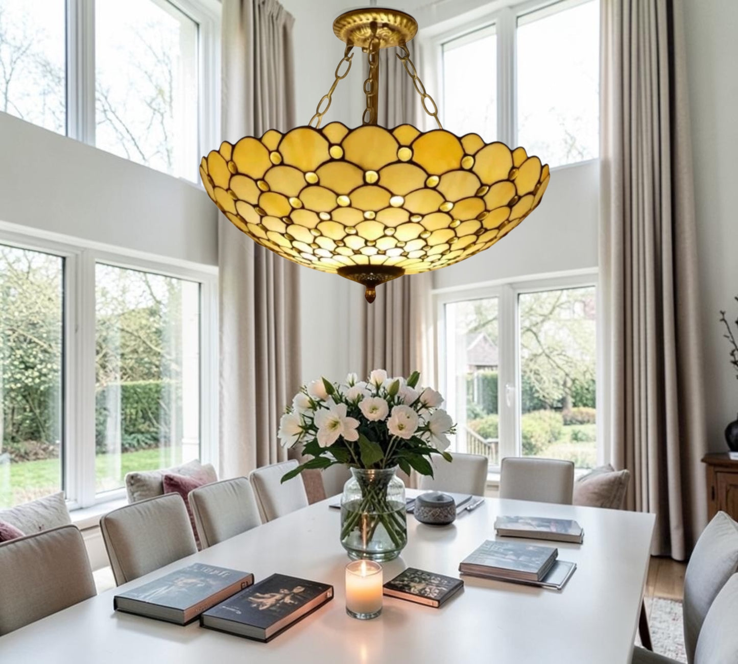 CDH 20” XLARGE Tiffany Upright Lamp with 50cm shade (19021CR)