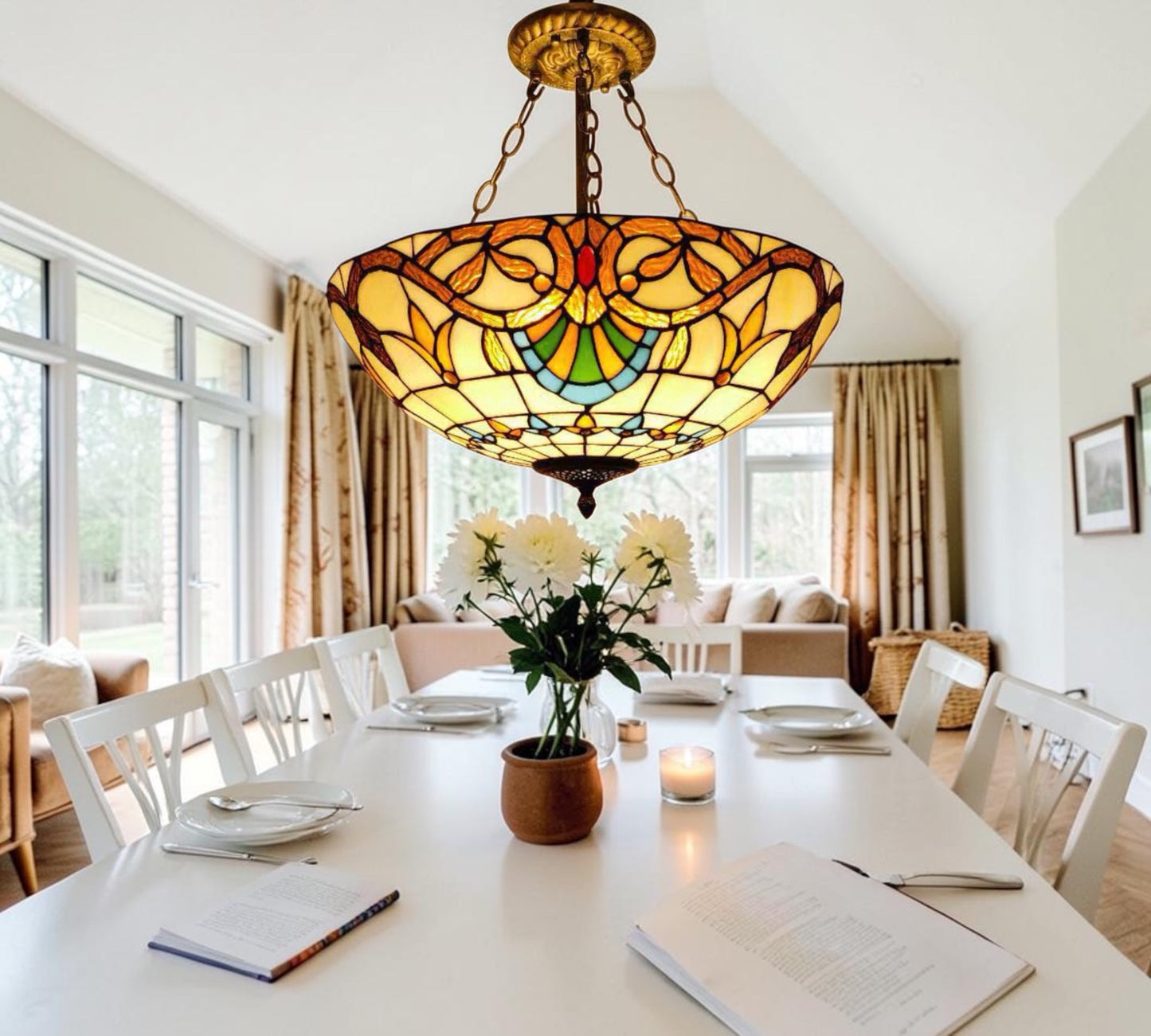CDH 20” XLARGE Tiffany Upright Lamp with 50cm shade (19018CRX)