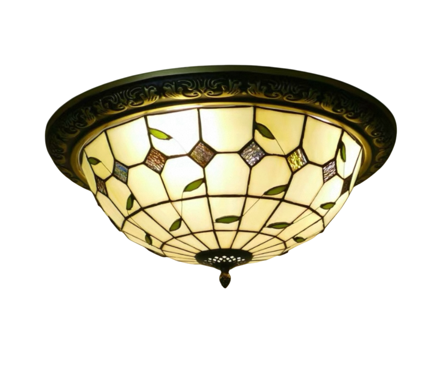 CDH 16" Tiffany Style Flush Mount Ceiling Lights with 40cm Shade (26009CM)