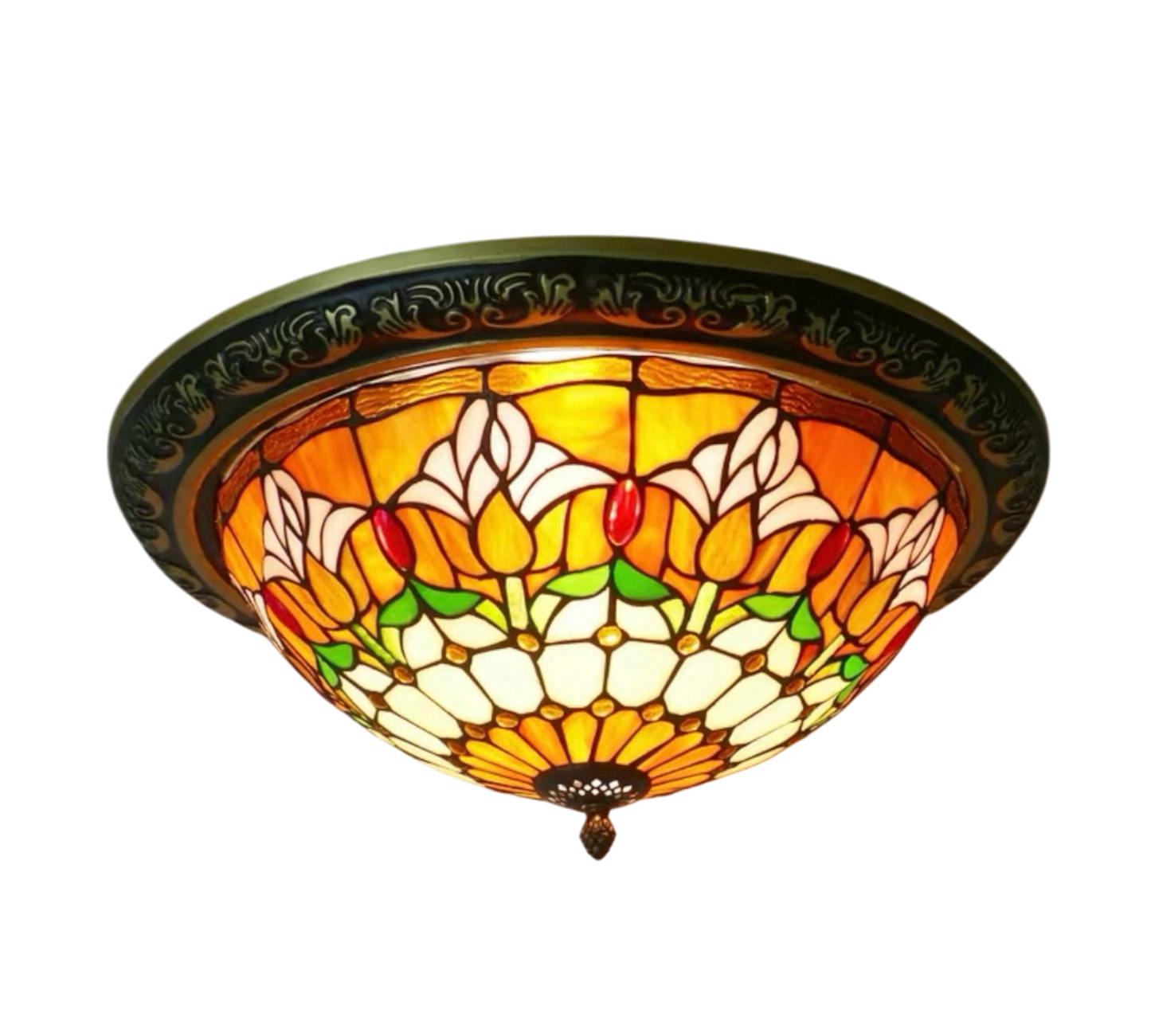 CDH 16" Tiffany Style Flush Mount Ceiling Lights with 40cm Shade (15017CM)