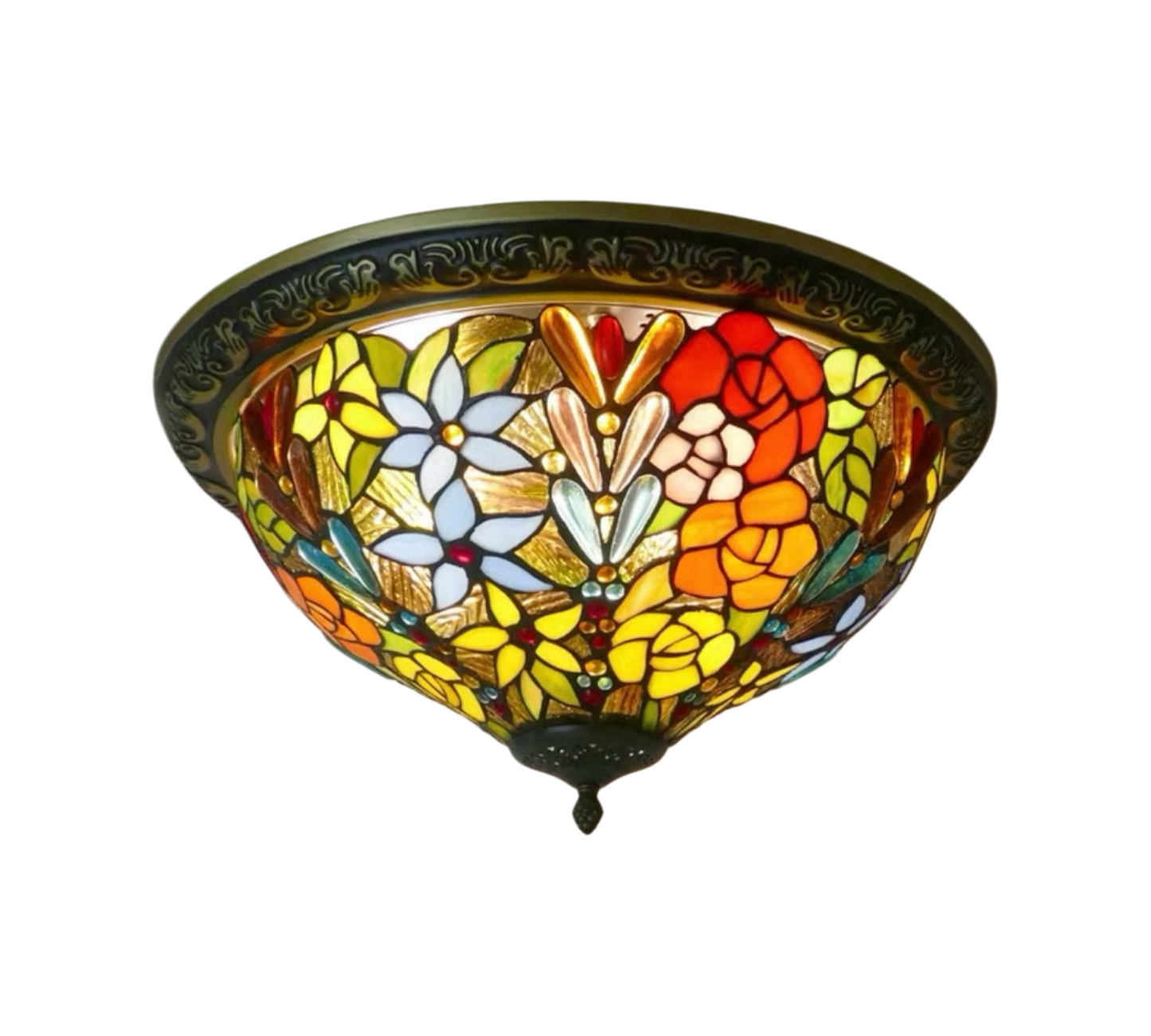 CDH 16" Tiffany Style Flush Mount Ceiling Lights with 40cm Shade (15016CM)