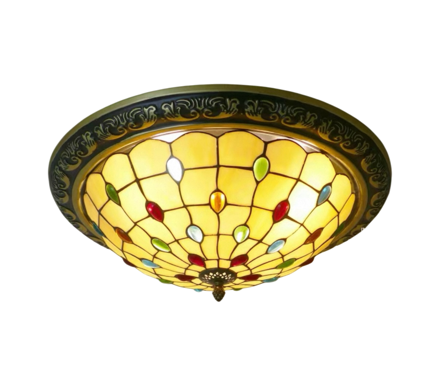 CDH 16" Tiffany Style Flush Mount Ceiling Lights with 40cm Shade (12103CM)