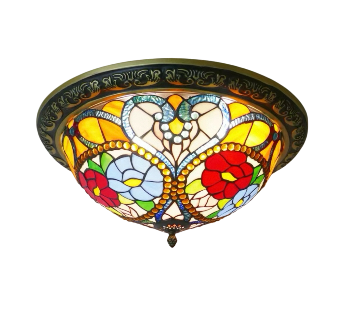 CDH 16" Tiffany Style Flush Mount Ceiling Lights with 40cm Shade (15030CM)