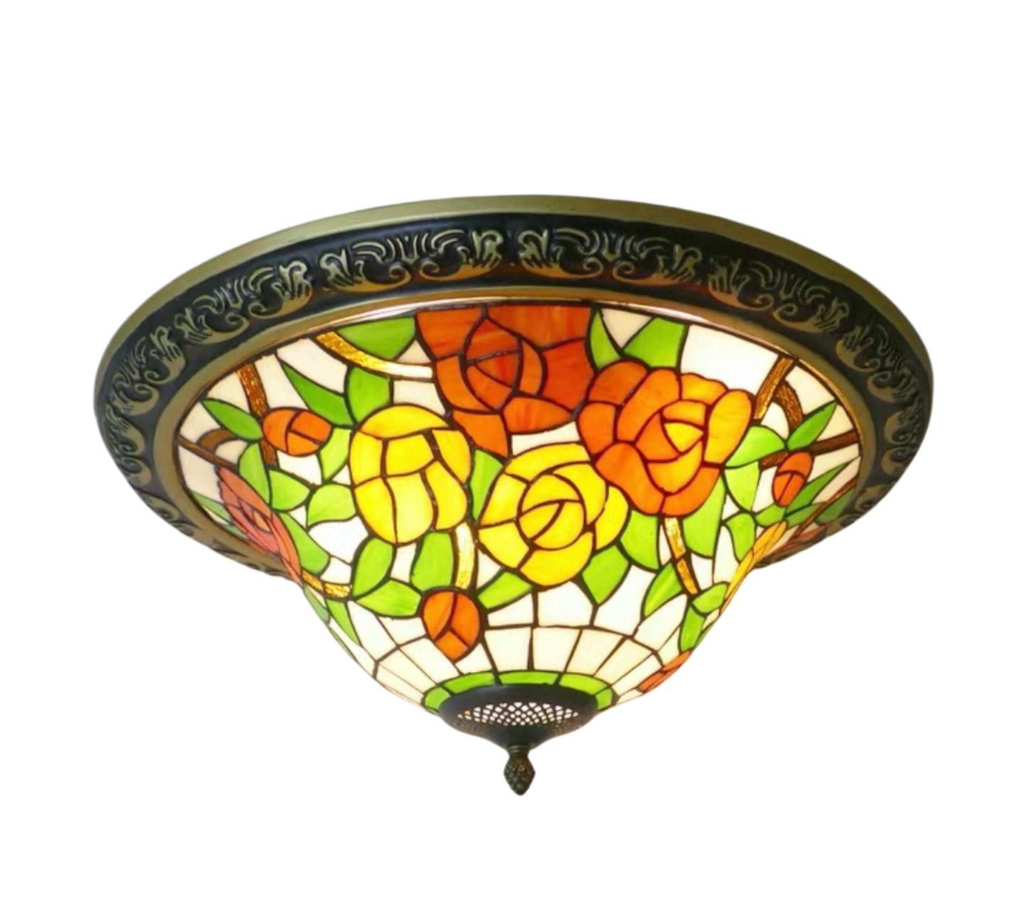 CDH 16" Tiffany Style Flush Mount Ceiling Lights with 40cm Shade (15014CM)