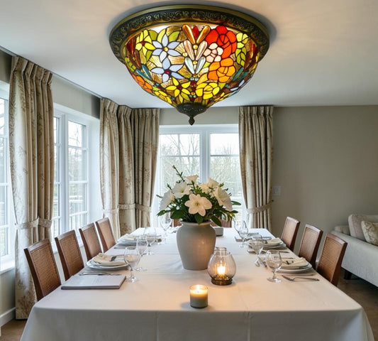 CDH 16" Tiffany Style Flush Mount Ceiling Lights with 40cm Shade (15016CM)