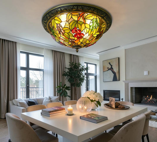 CDH 16" Tiffany Style Flush Mount Ceiling Lights with 40cm Shade (16059CM)