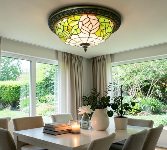 CDH 16" Tiffany Style Flush Mount Ceiling Lights with 40cm Shade (12723CM)