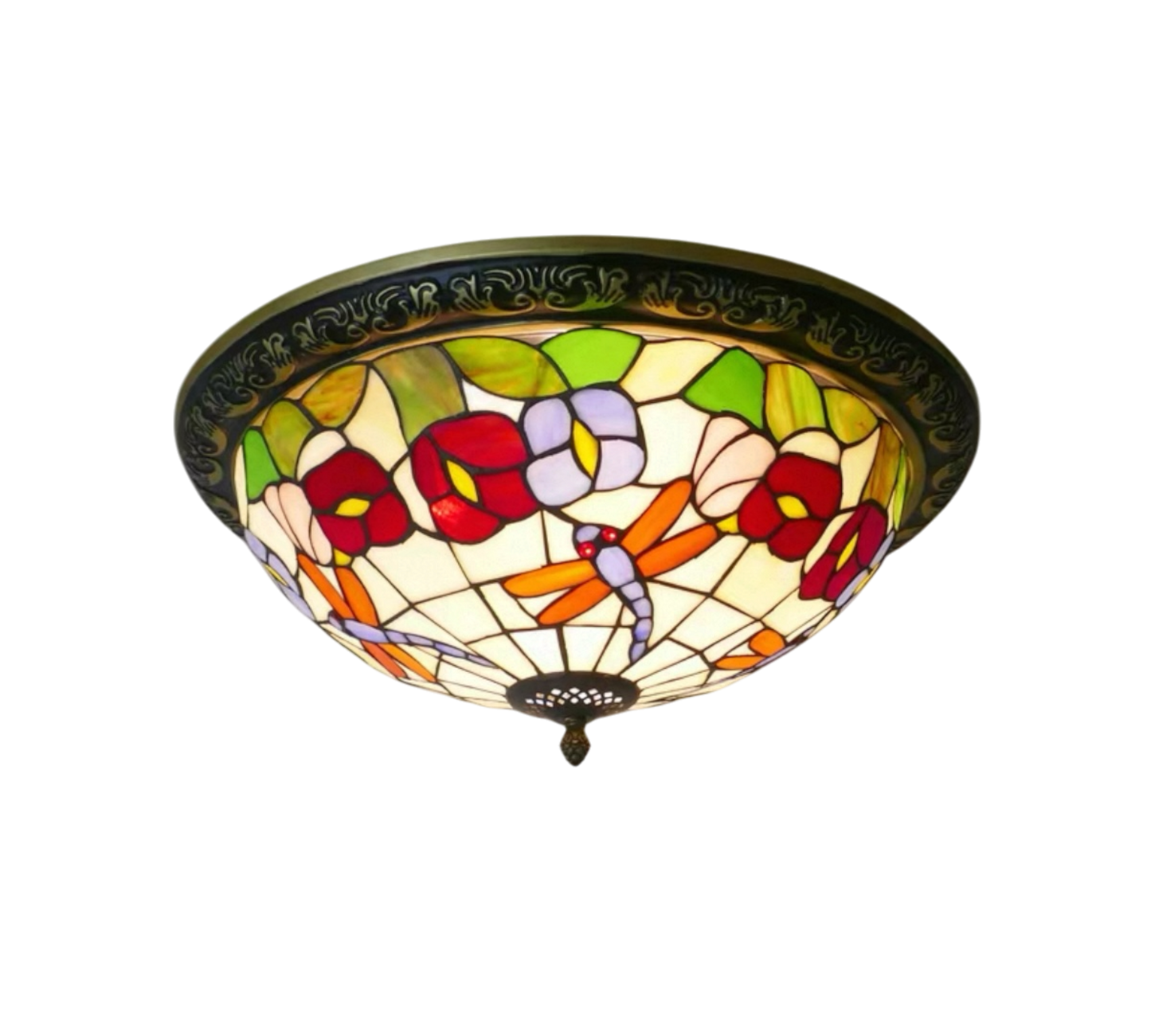 CDH 16" Tiffany Style Flush Mount Ceiling Lights with 40cm Shade (12098CM)