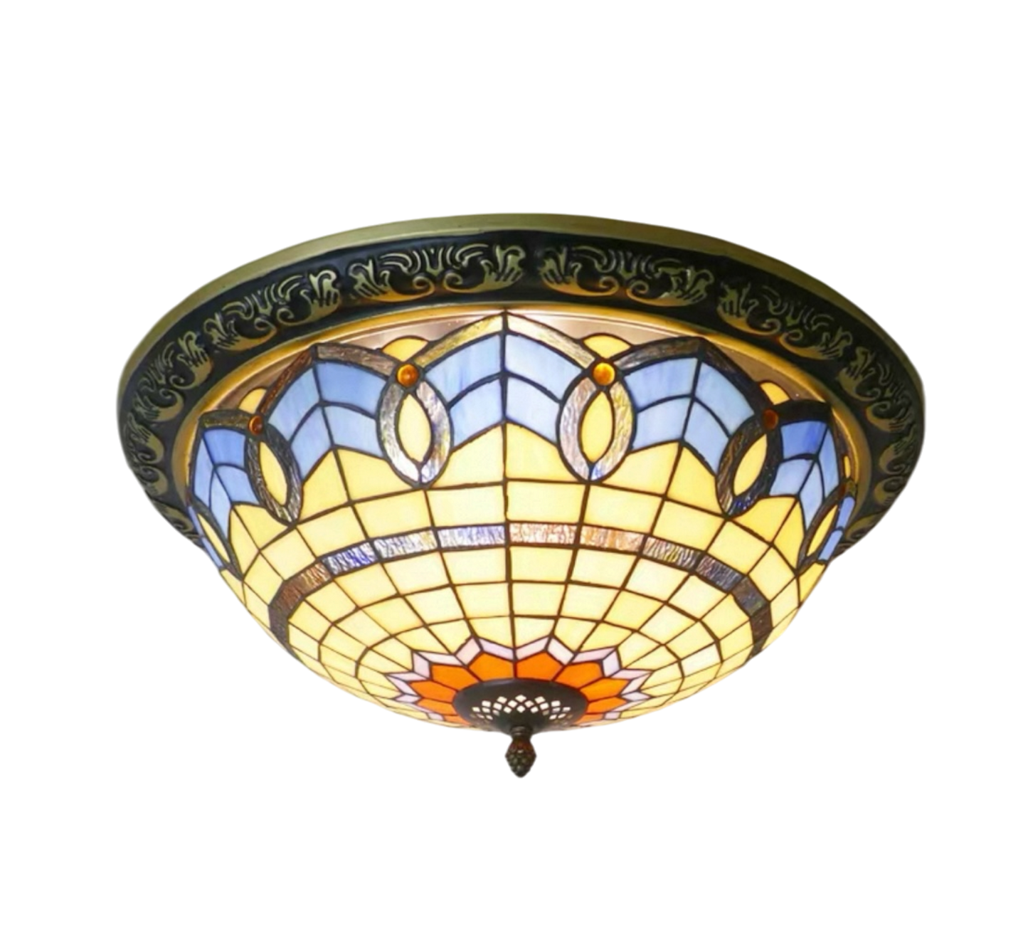 CDH 16" Tiffany Style Flush Mount Ceiling Lights with 40cm Shade (16025BCM)