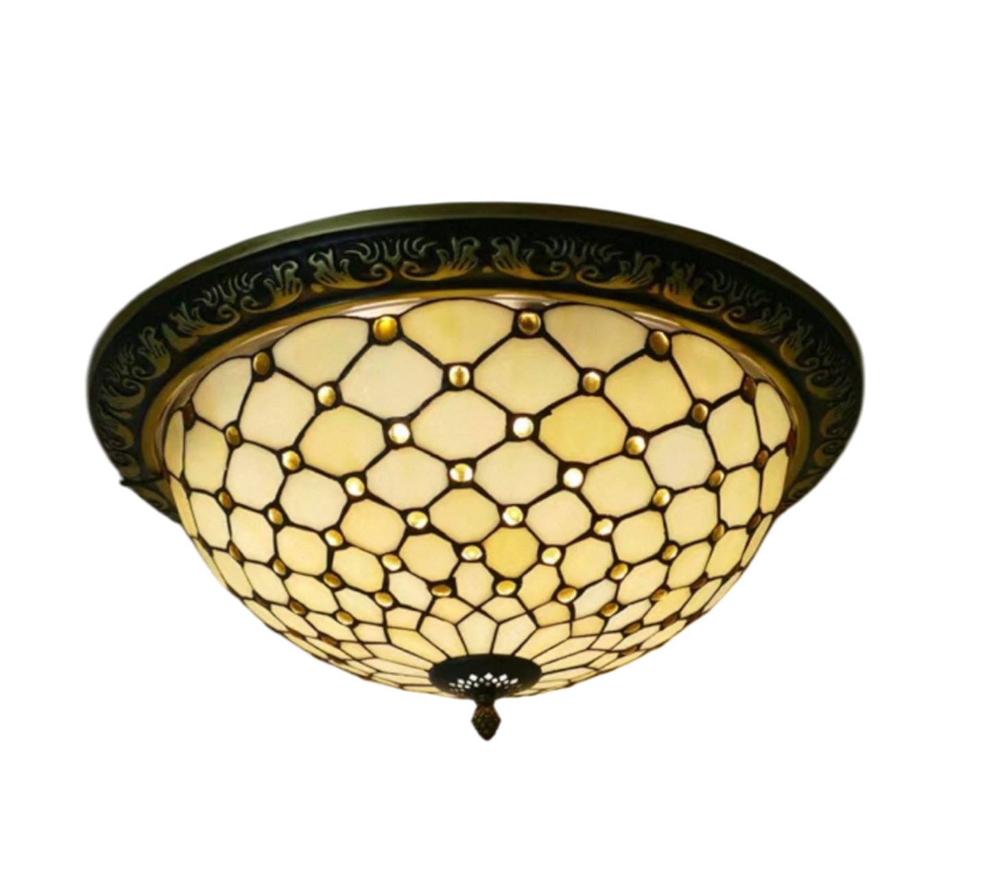 CDH 16" Tiffany Style Flush Mount Ceiling Lights with 40cm Shade (16058CM)