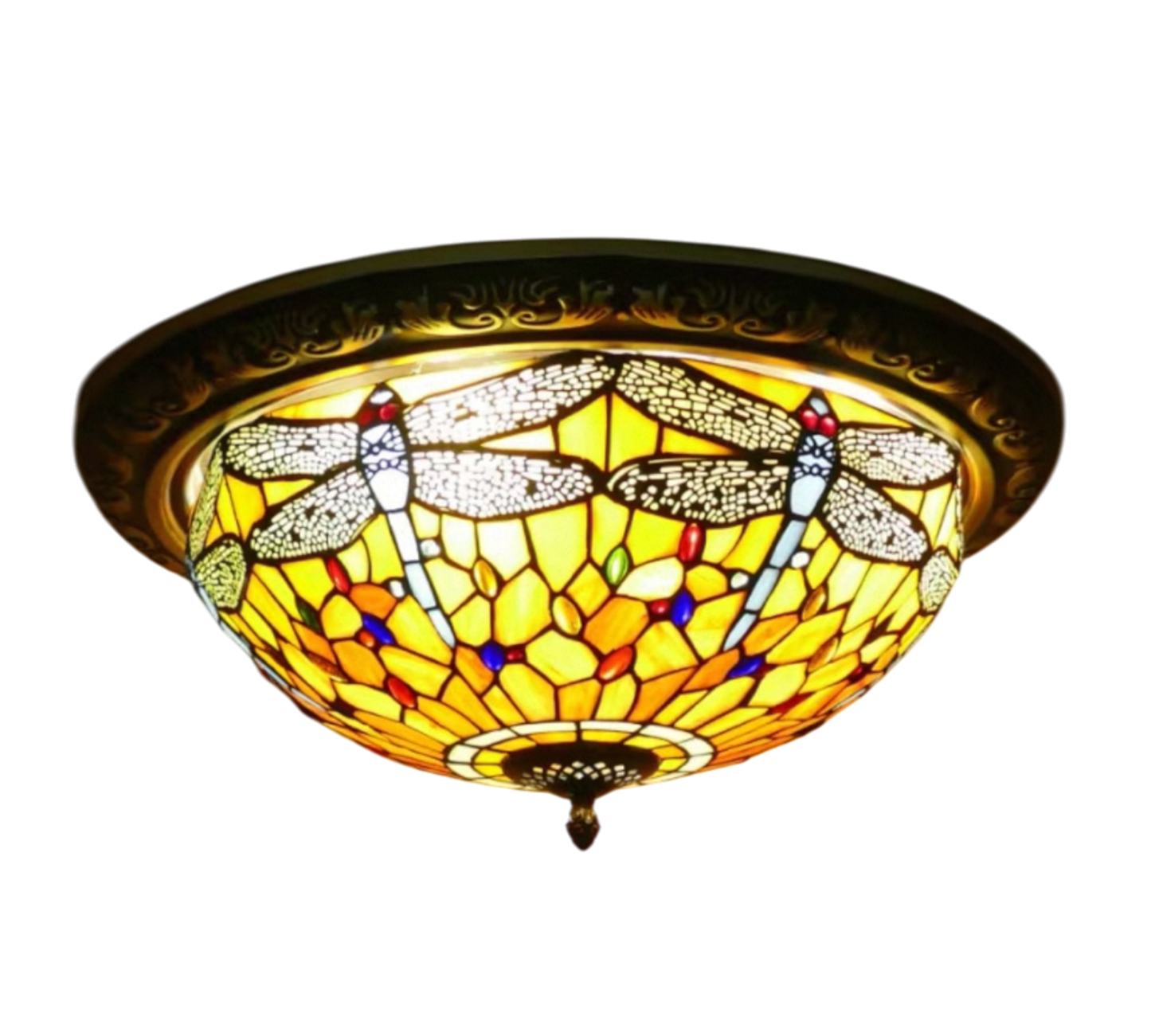 CDH 16" Tiffany Style Flush Mount Ceiling Lights with 40cm Shade (16035CM)