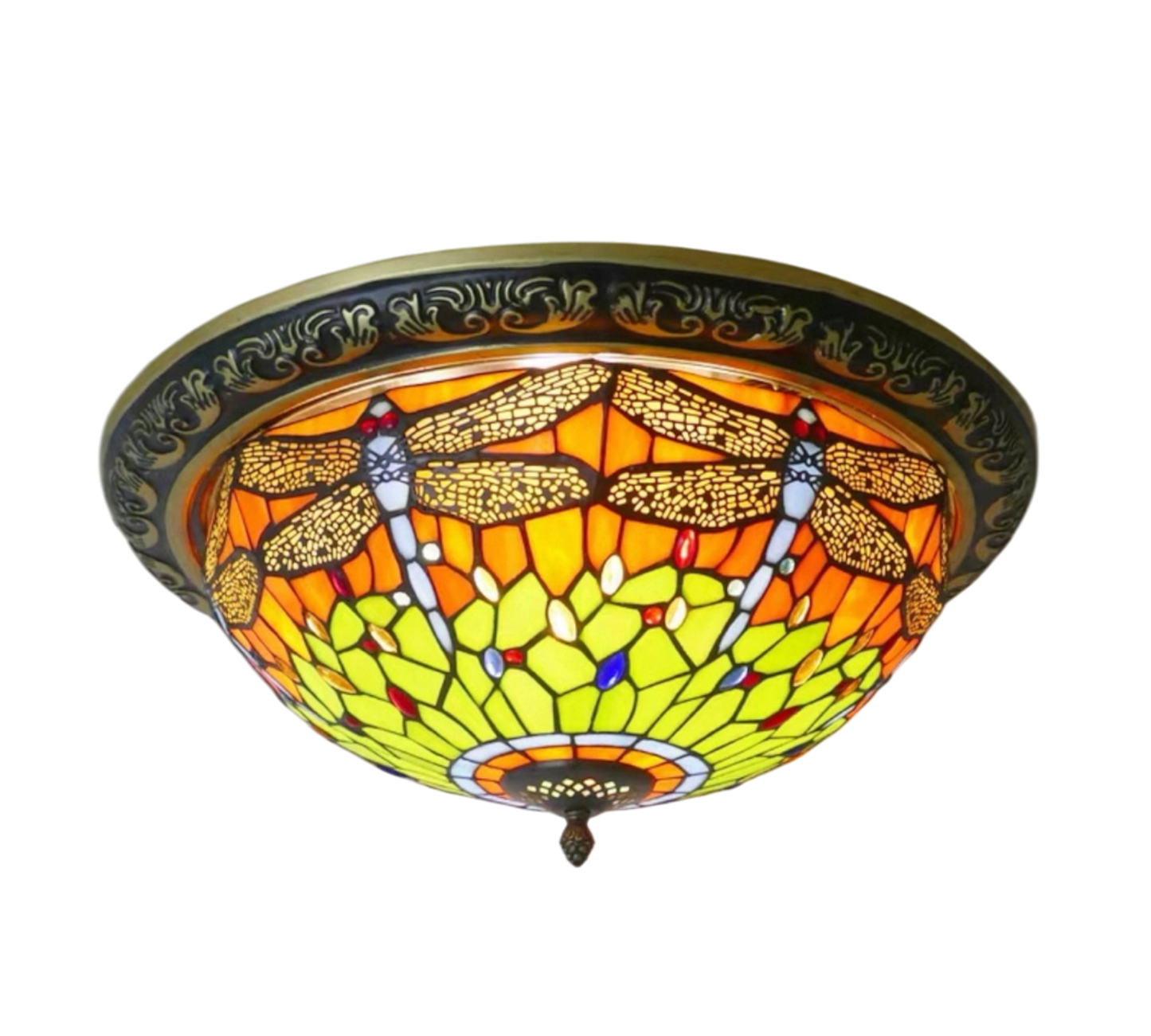 CDH 16" Tiffany Style Flush Mount Ceiling Lights with 40cm Shade (16812CM)