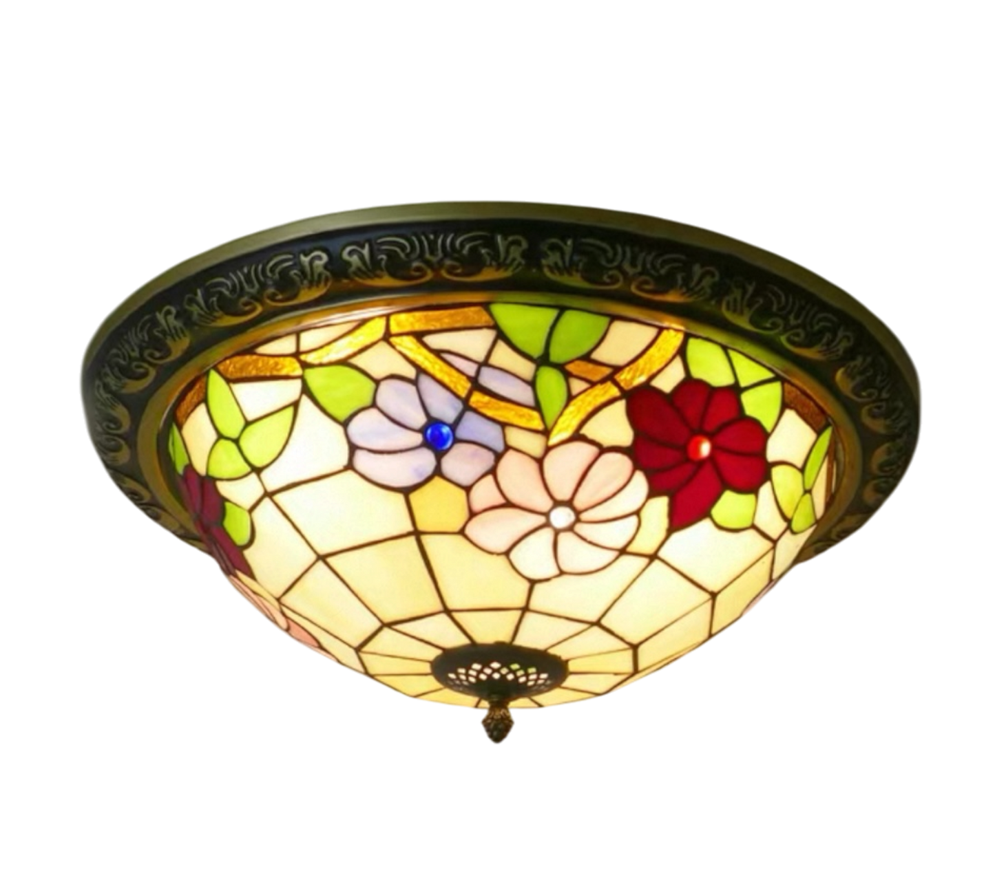 CDH 16" Tiffany Style Flush Mount Ceiling Lights with 40cm Shade (11002CM)