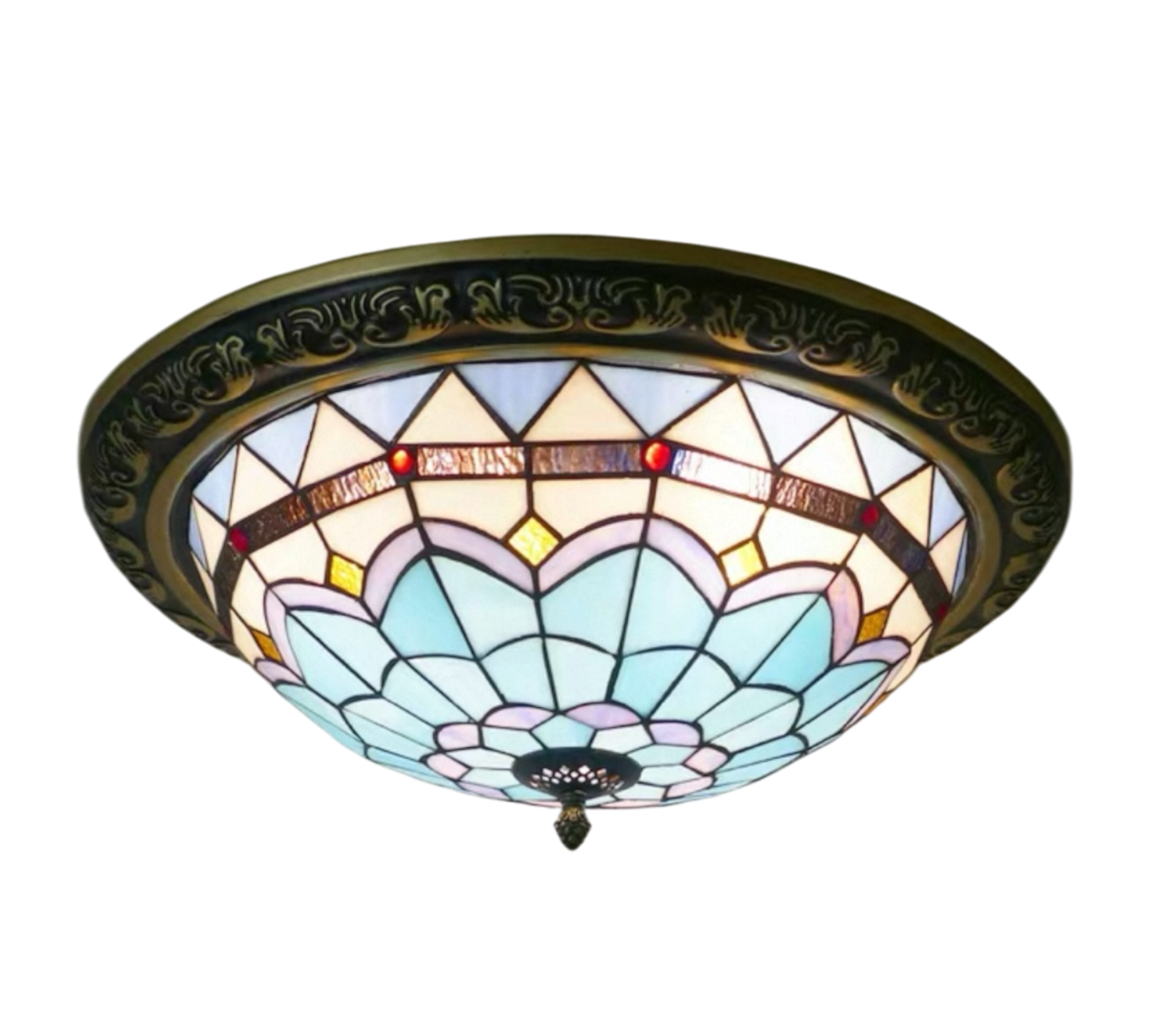 CDH 16" Tiffany Style Flush Mount Ceiling Lights with 40cm Shade (16101CM)
