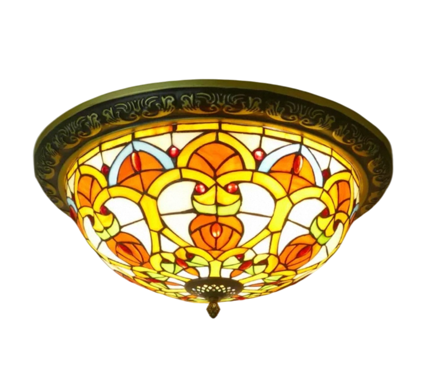 CDH 16" Tiffany Style Flush Mount Ceiling Lights with 40cm Shade (16044CM)
