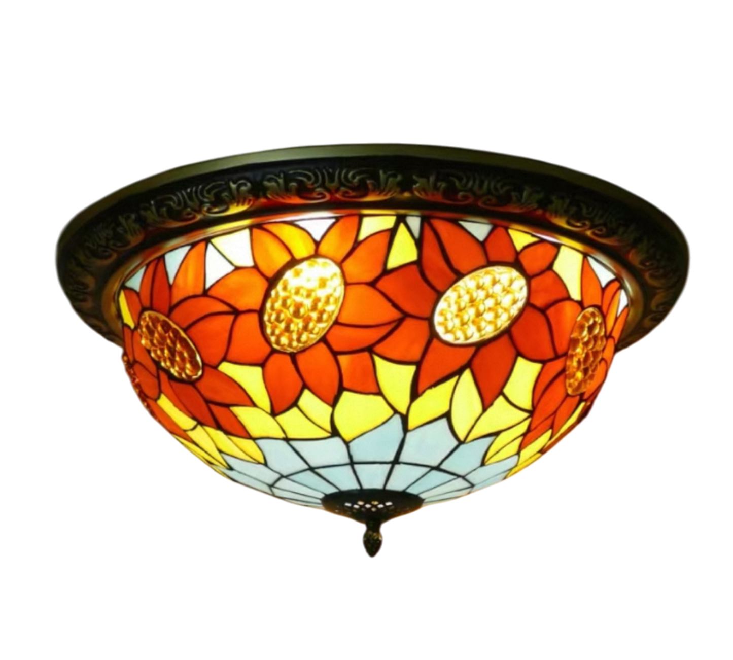 CDH 16" Tiffany Style Flush Mount Ceiling Lights with 40cm Shade (12702CM)