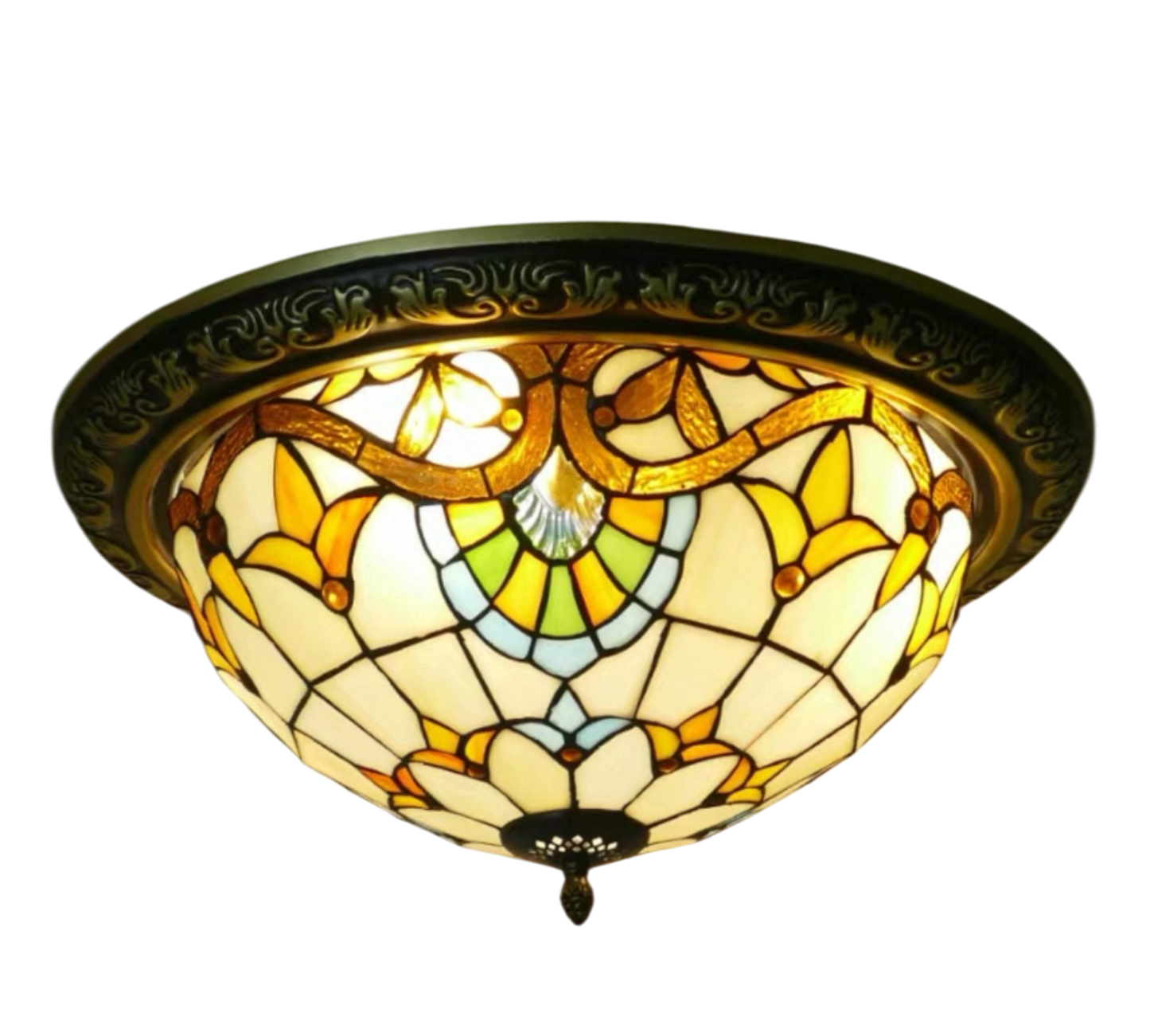 CDH 16" Tiffany Style Flush Mount Ceiling Lights with 40cm Shade (16025CM)