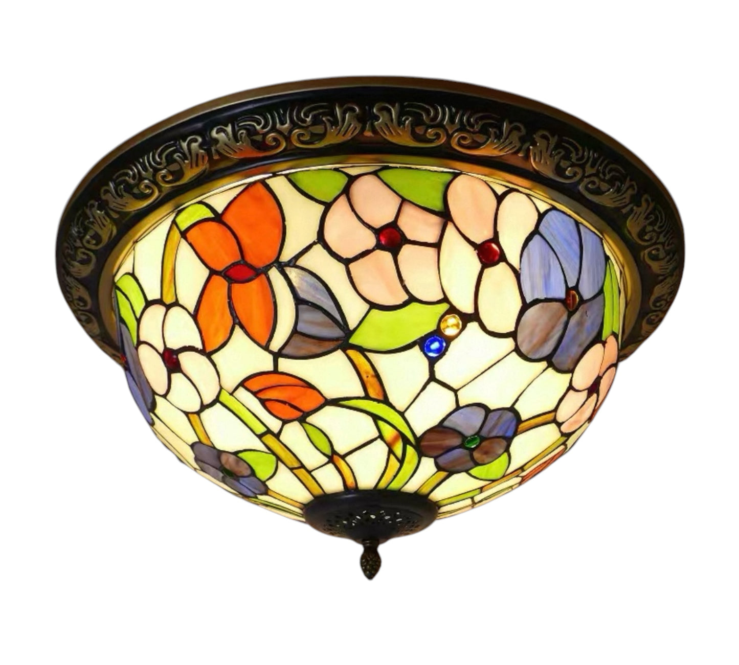 CDH 16" Tiffany Style Flush Mount Ceiling Lights with 40cm Shade (12704CM)