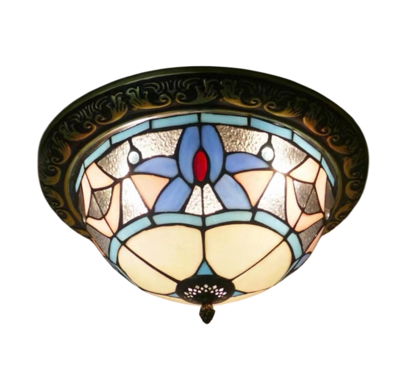 CDH 12” Tiffany Style Flush Mount Ceiling Lights with 30cm Shade (12045BSM)