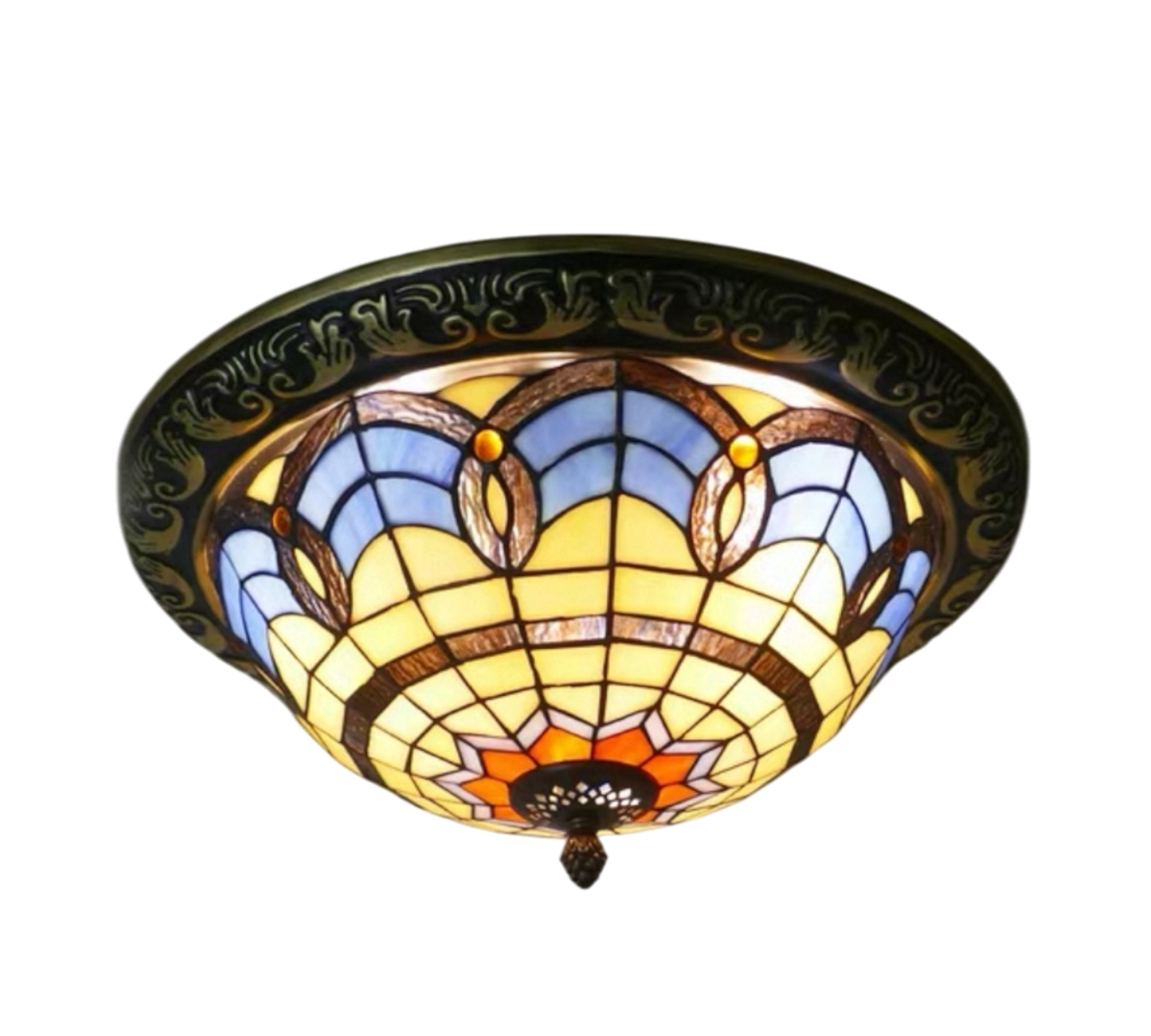CDH 12” Tiffany Style Flush Mount Ceiling Lights with 30cm Shade (12025BSM)
