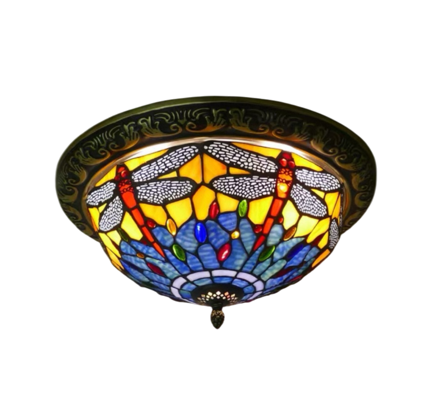 CDH 12” Tiffany Style Flush Mount Ceiling Lights with 30cm Shade (16117SM)