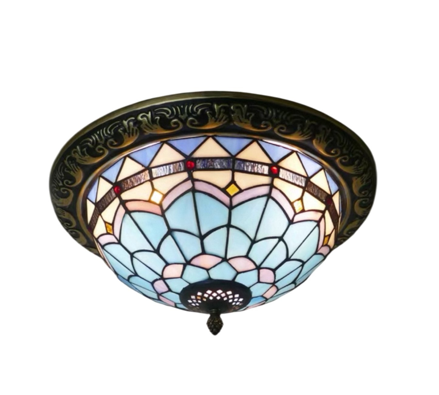 CDH 12” Tiffany Style Flush Mount Ceiling Lights with 30cm Shade (12101SM)