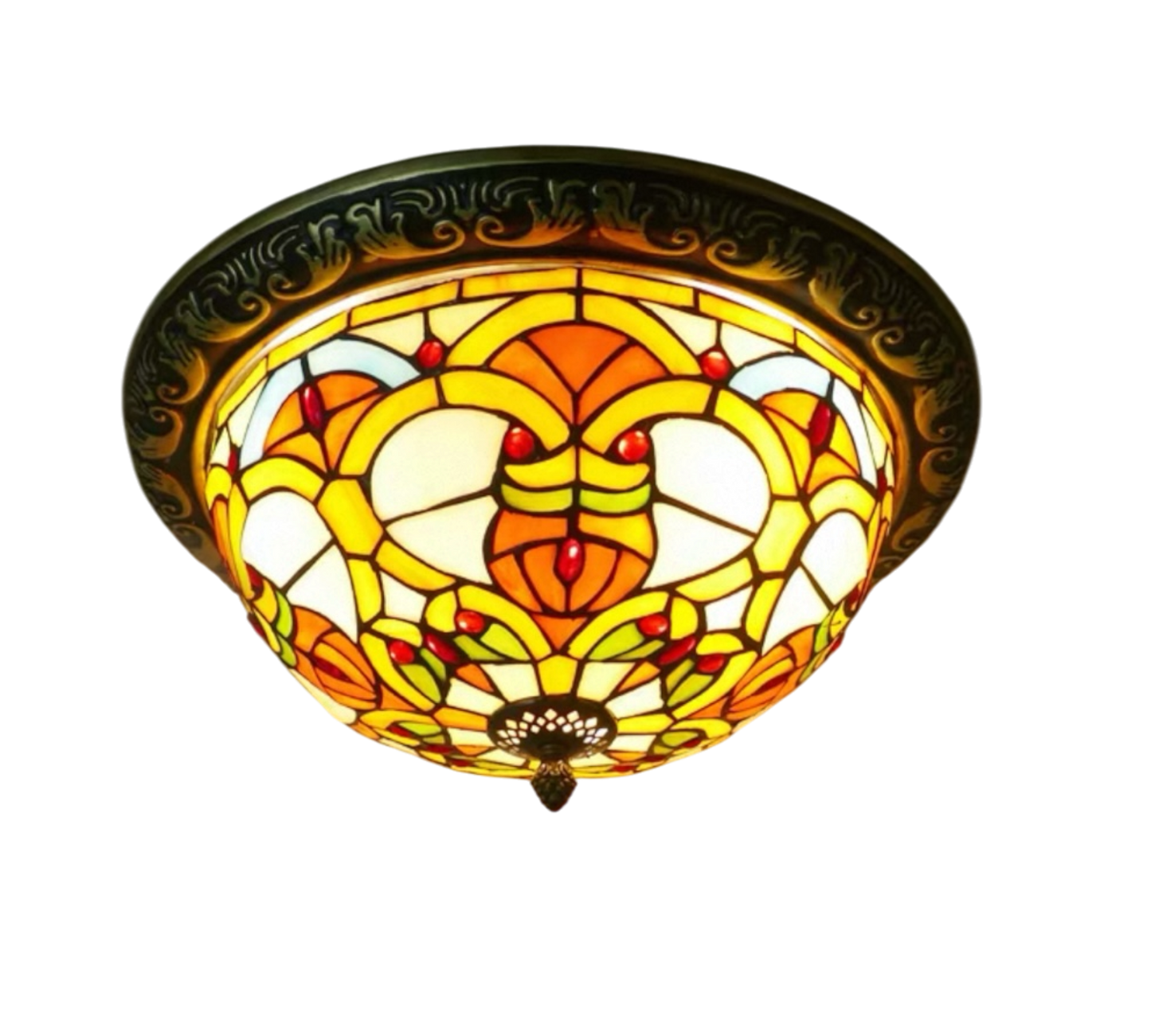 CDH 12” Tiffany Style Flush Mount Ceiling Lights with 30cm Shade (16044SM)