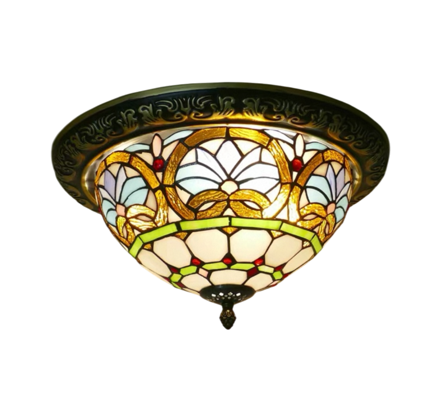 CDH 12” Tiffany Style Flush Mount Ceiling Lights with 30cm Shade (12045SM)