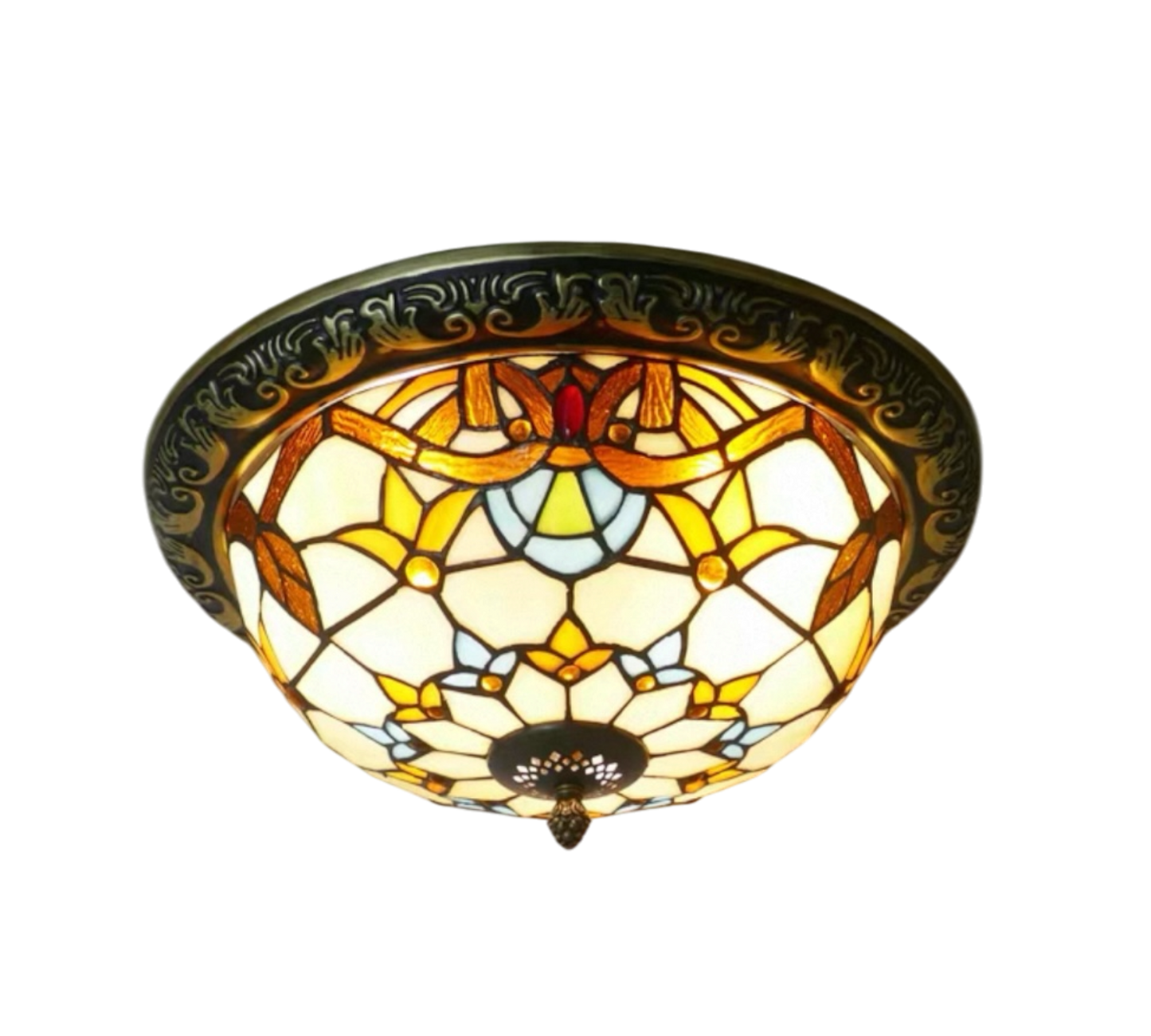 CDH 12” Tiffany Style Flush Mount Ceiling Lights with 30cm Shade (12025SM)