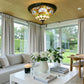 CDH 12” Tiffany Style Flush Mount Ceiling Lights with 30cm Shade (12045SM)