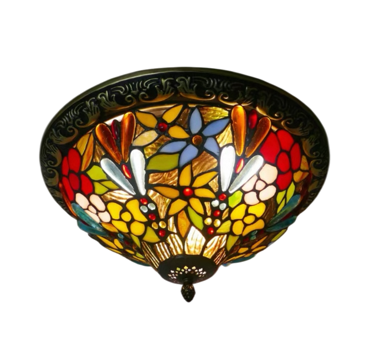 CDH 12” Tiffany Style Flush Mount Ceiling Lights with 30cm Shade (15016SM)