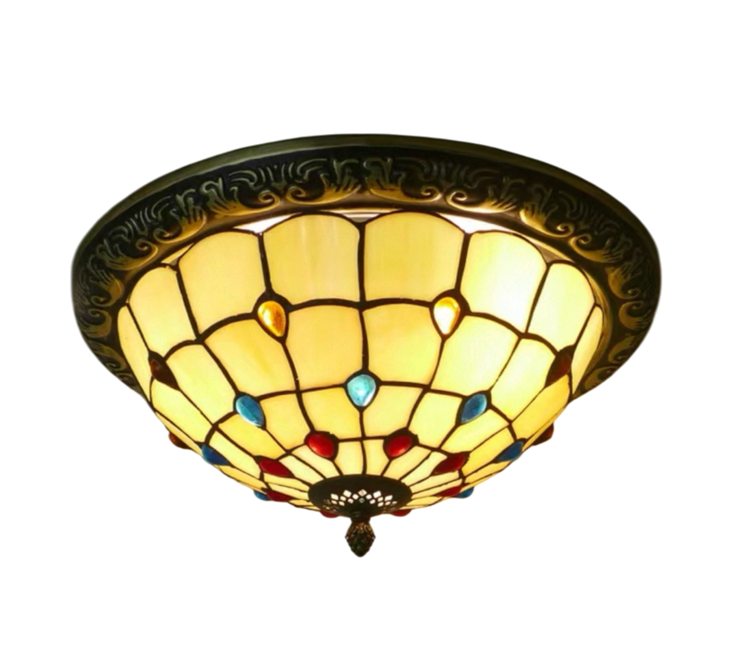 CDH 12” Tiffany Style Flush Mount Ceiling Lights with 30cm Shade (12103SM)