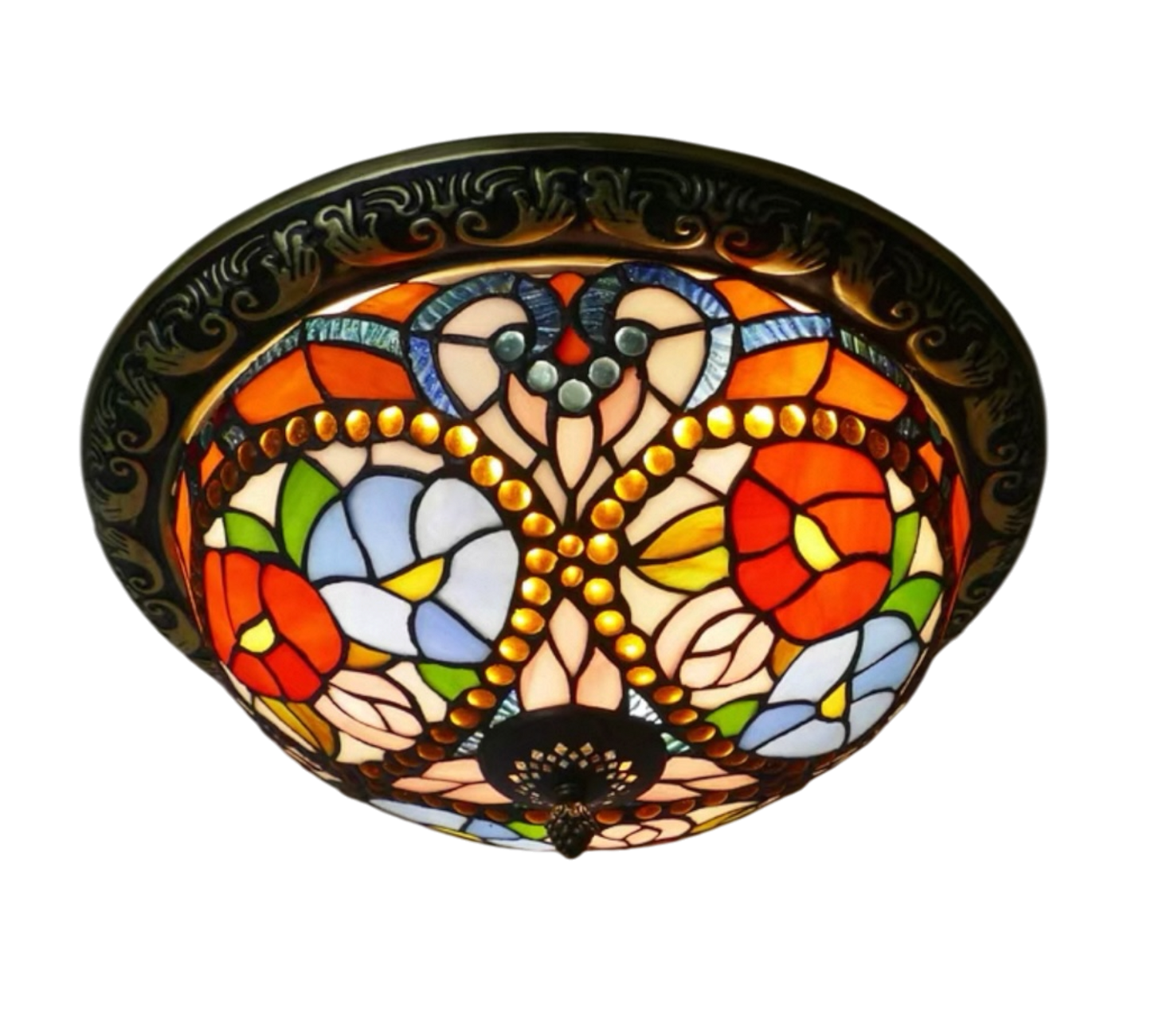 CDH 12” Tiffany Style Flush Mount Ceiling Lights with 30cm Shade (15030SM)