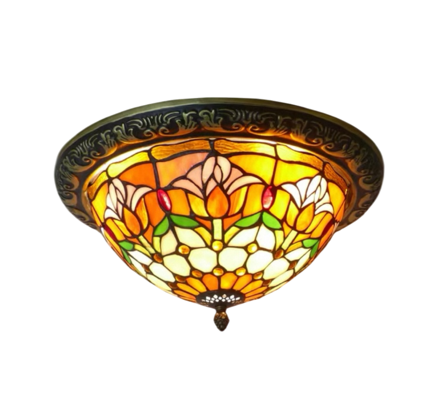 CDH 12” Tiffany Style Flush Mount Ceiling Lights with 30cm Shade (12009SM)