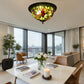 CDH 12” Tiffany Style Flush Mount Ceiling Lights with 30cm Shade (16059ASM)