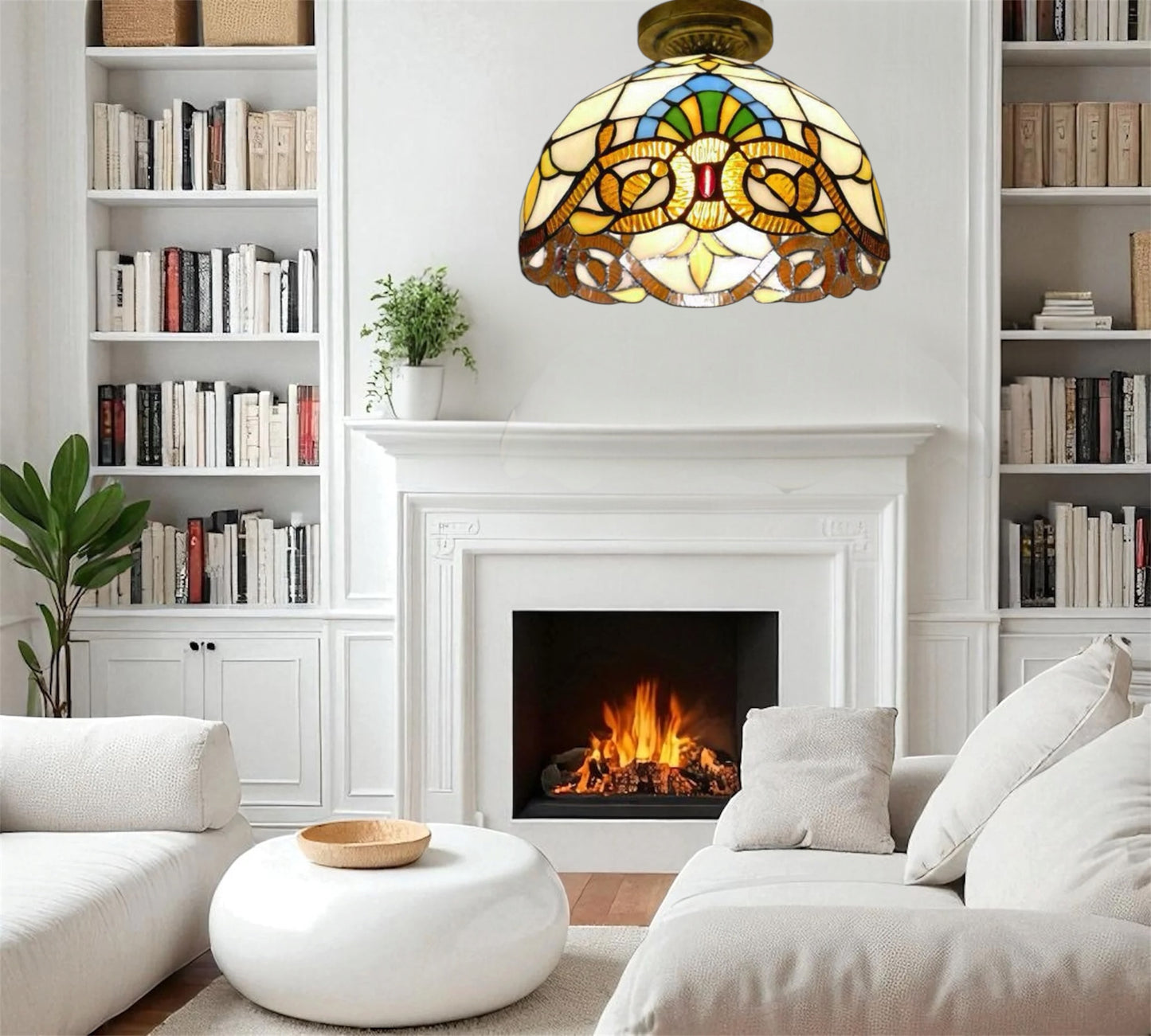 CDH 12” Tiffany Style Downlight Ceiling Lights with 30cm Shade (12025DL)