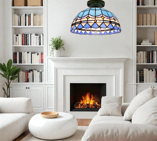 CDH 12” Tiffany Style Downlight Ceiling Lights with 30cm Shade (12101DL)
