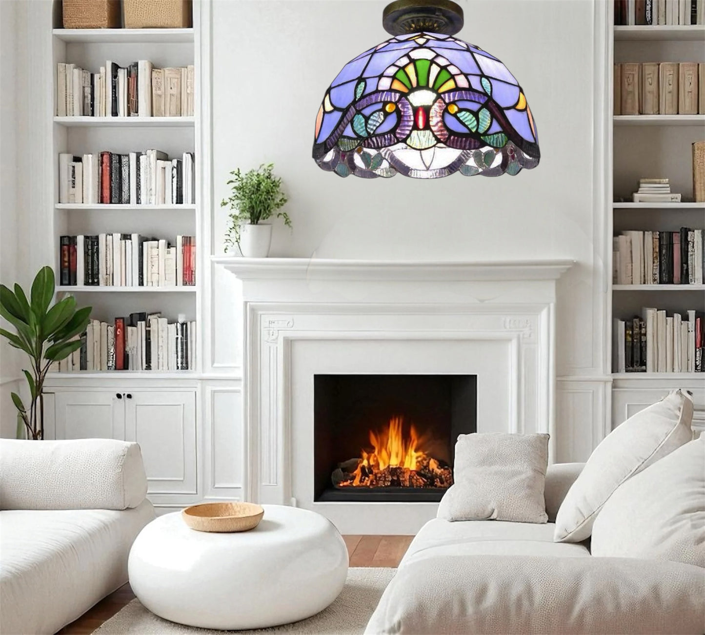 CDH 12” Tiffany Style Downlight Ceiling Lights with 30cm Shade (15008DL)