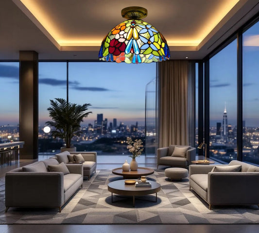CDH 12” Tiffany Style Downlight Ceiling Lights with 30cm Shade (15016DL)