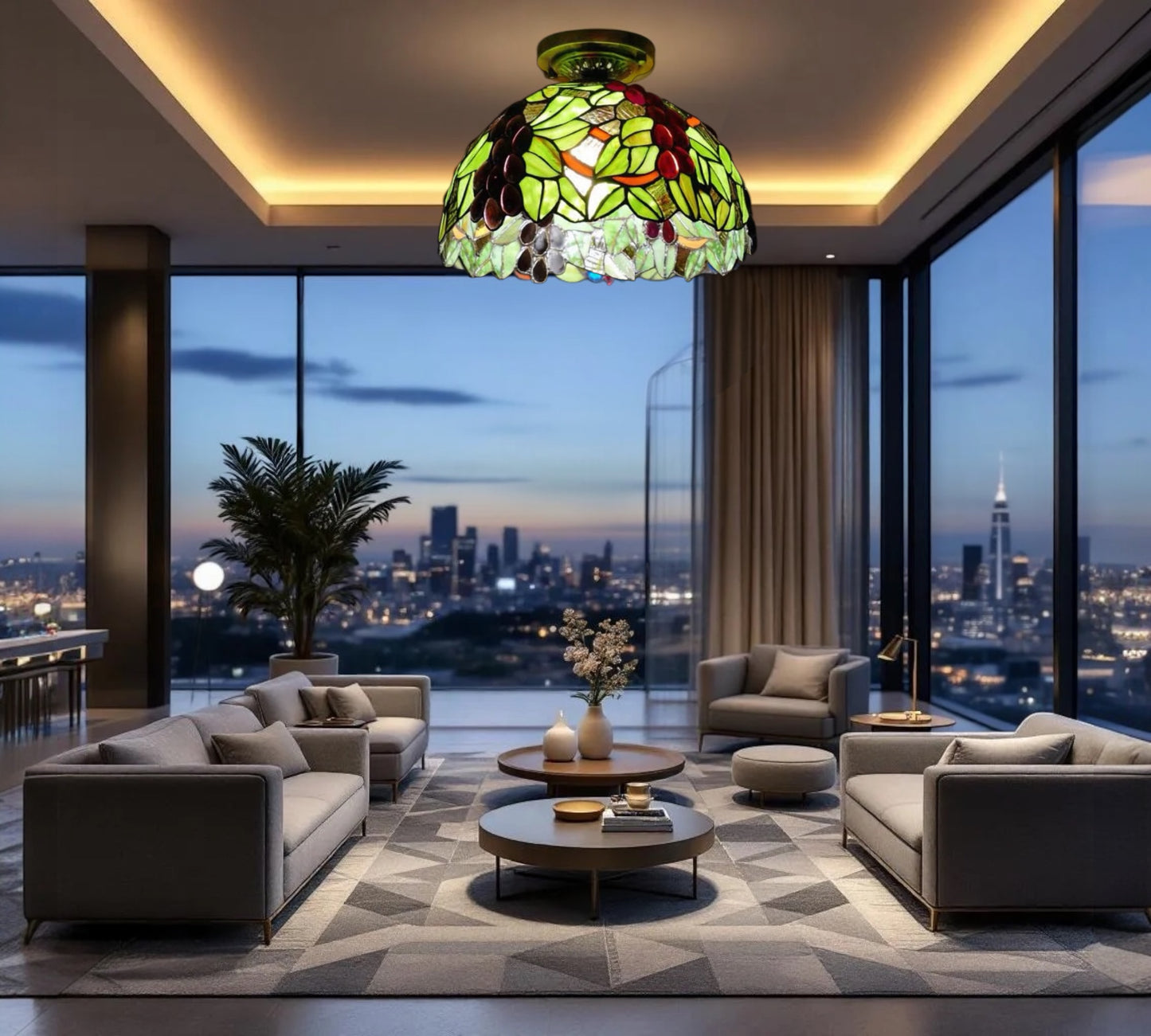 CDH 12” Tiffany Style Downlight Ceiling Lights with 30cm Shade (16059ADL)