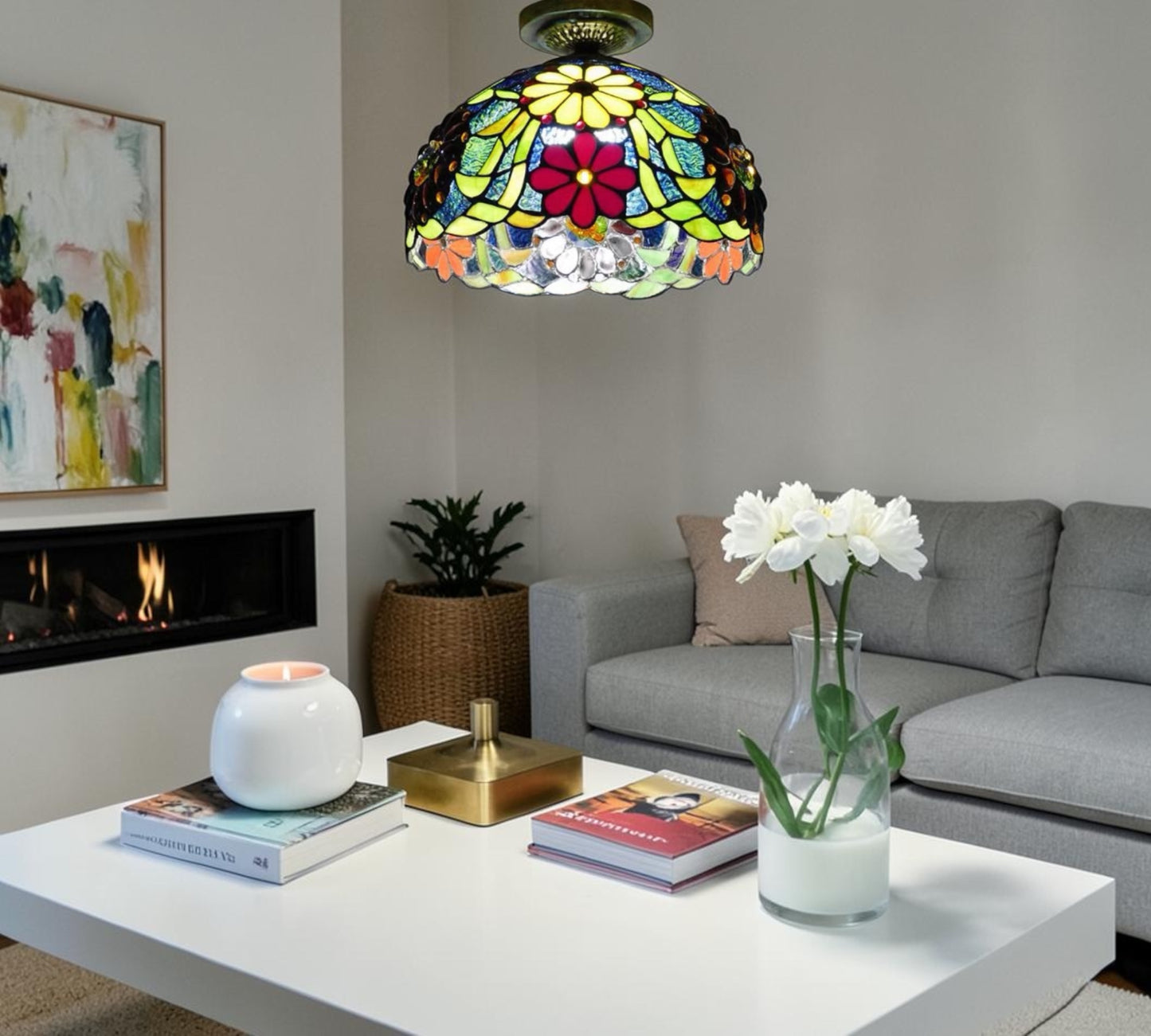 CDH 12” Tiffany Style Downlight Ceiling Lights with 30cm Shade (12096DL)