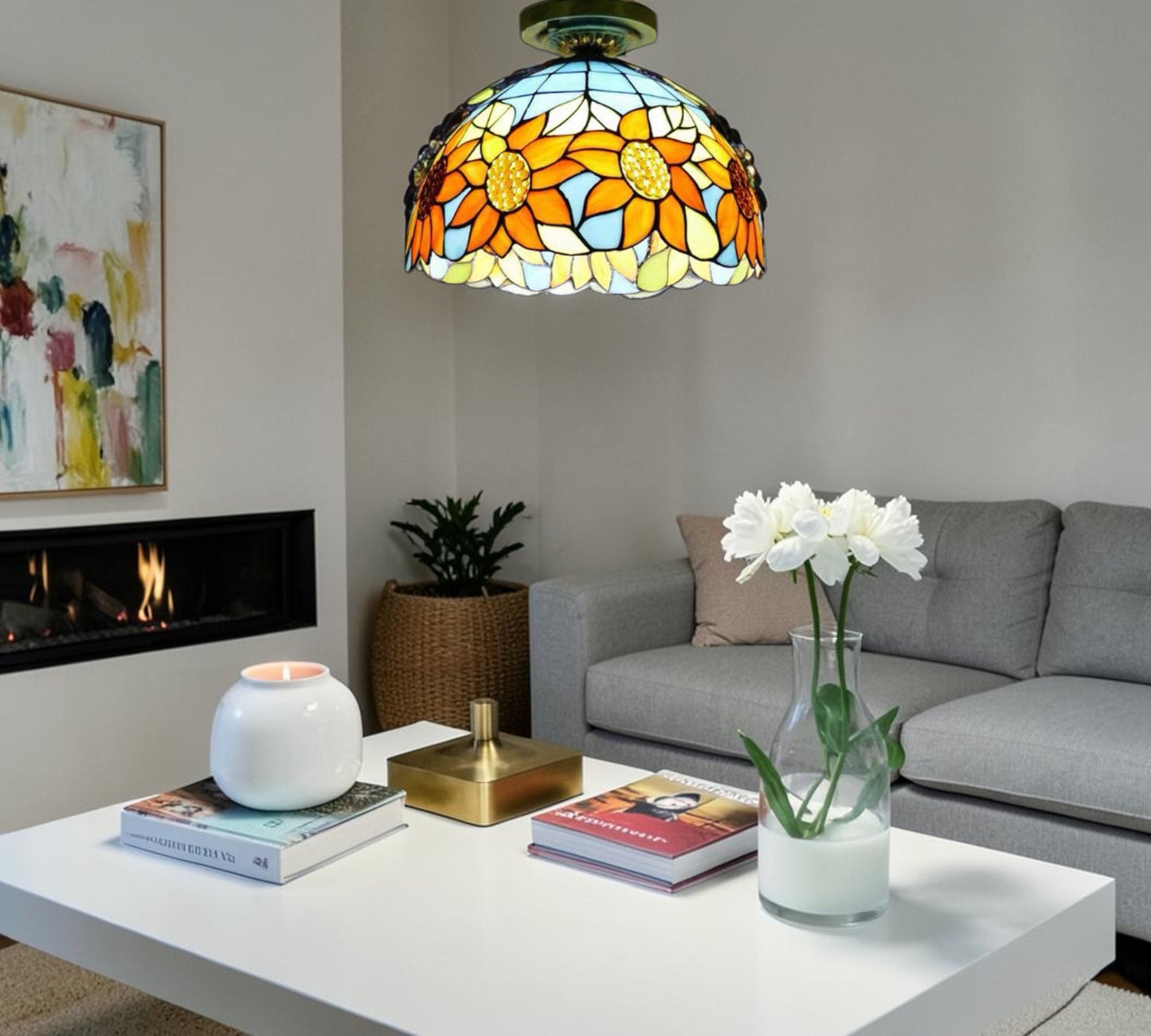 CDH 12” Tiffany Style Downlight Ceiling Lights with 30cm Shade (12702DL)