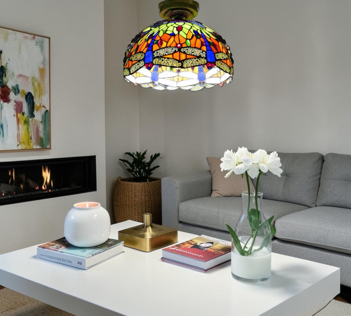 CDH 12” Tiffany Style Downlight Ceiling Lights with 30cm Shade (12062DL)