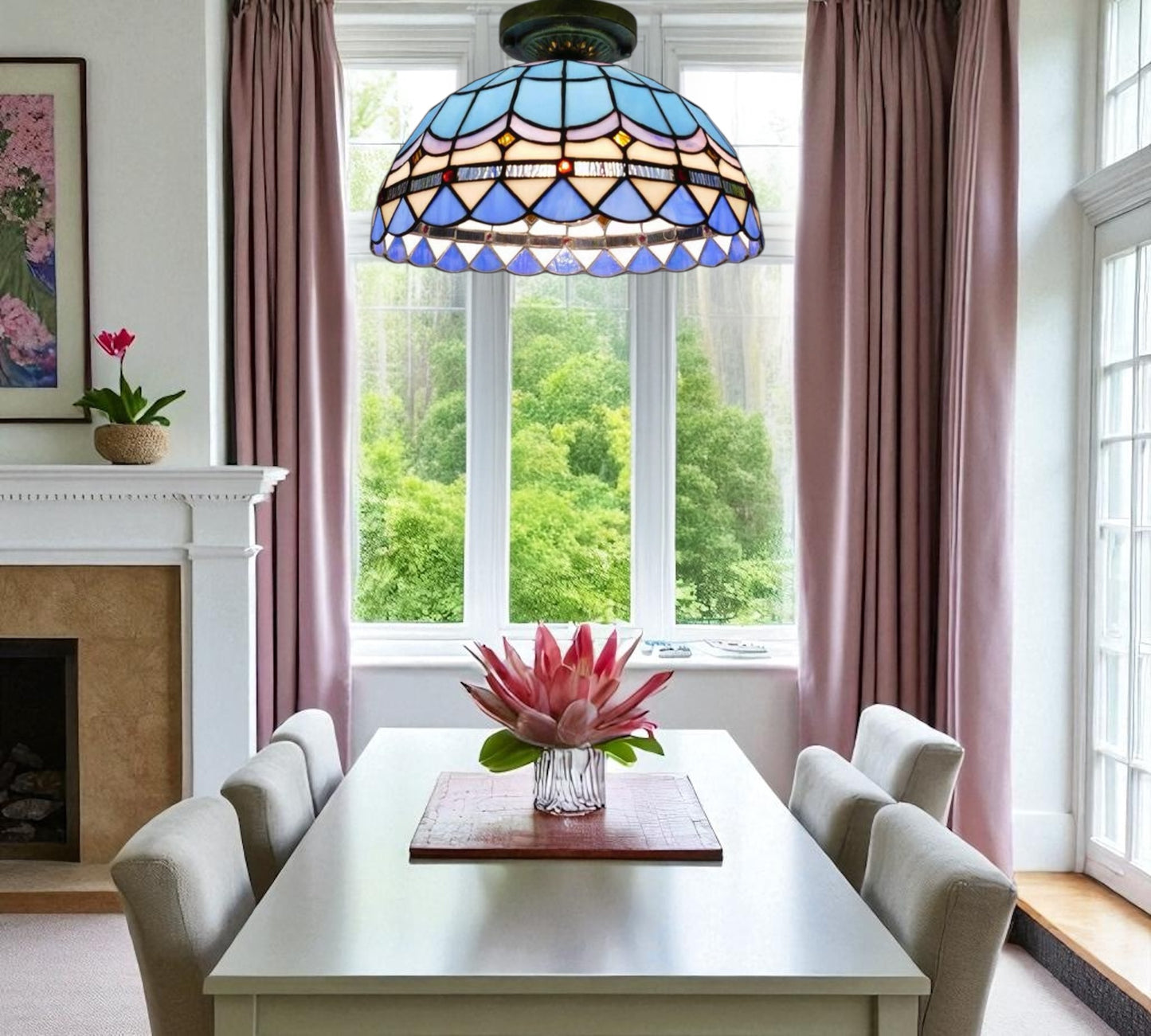 CDH 12” Tiffany Style Downlight Ceiling Lights with 30cm Shade (12101DL)