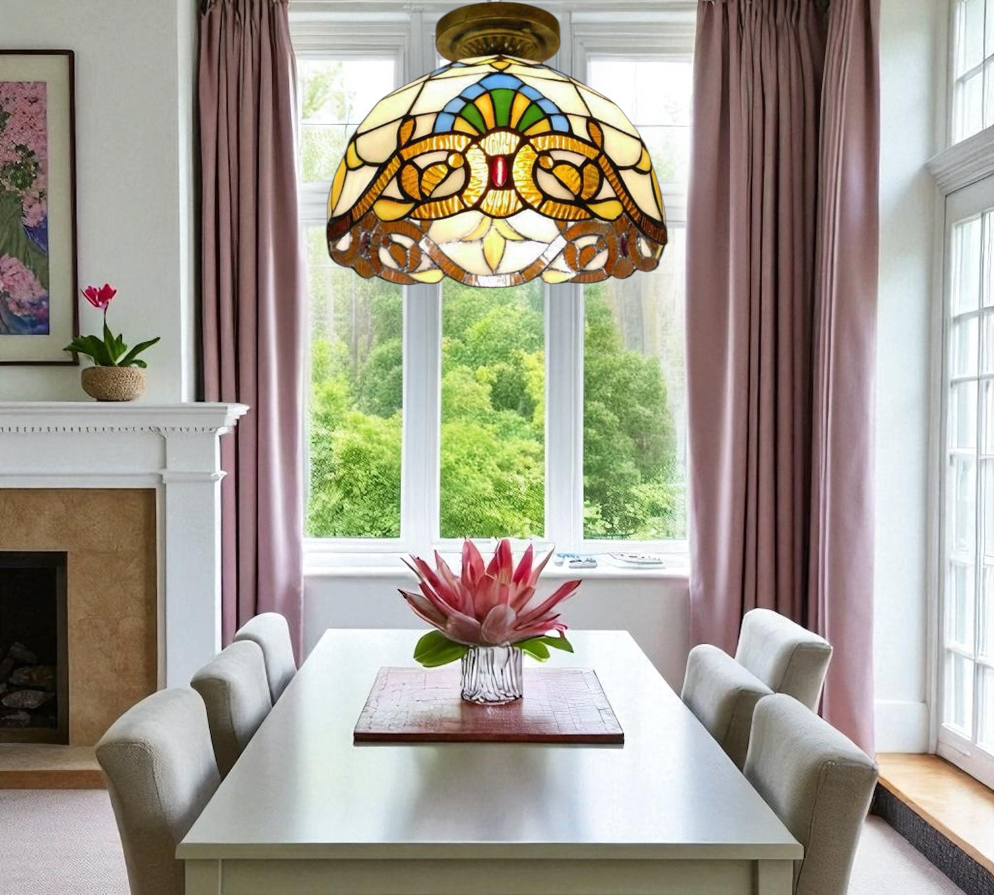 CDH 12” Tiffany Style Downlight Ceiling Lights with 30cm Shade (12025DL)